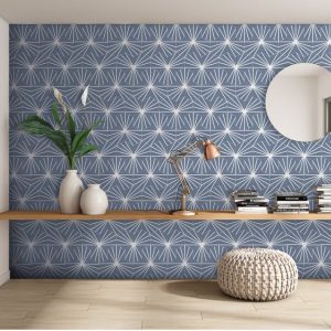 Lily Hex 2 Blue Porcelain