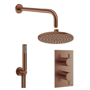 Crosswater MPRO Dual Control Dual Outlet Shower Set  200 mm Shower head - Brushed Bronze