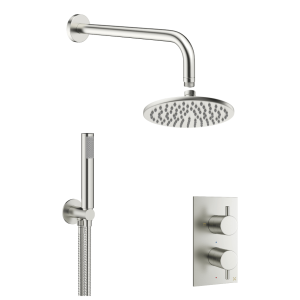 Crosswater MPRO 3 Handle Dual Outlet Shower Set 300 mm Shower Head - Brushed Chrome