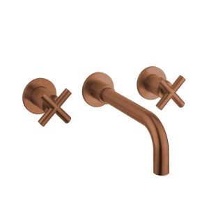 Crosswater MPRO Crosshead Basin 3 Hole Set -Brushed Bronze