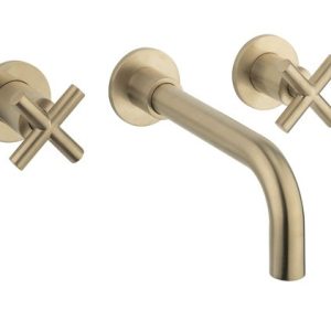 Crosswater MPRO Crosshead Basin 3 Hole Set - Brushed Brass