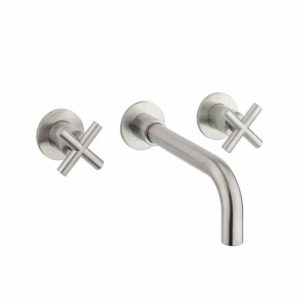 Crosswater MPRO Crosshead Basin 3 Hole Set - Brushed Chrome
