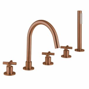 Crosswater MPRO Crosshead Bath 5 Hole Set - Brushed Bronze