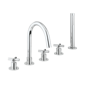 Crosswater MPRO Crosshead Bath 5 Hole Set - Chrome