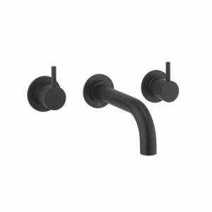 Crosswater MPRO 3 Hole Wall Mounted Bath Mixer Tap - Matt Black