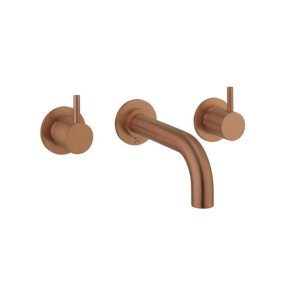 Crosswater MPRO 3 Hole Wall Mounted Bath Mixer Tap - Brushed Bronze
